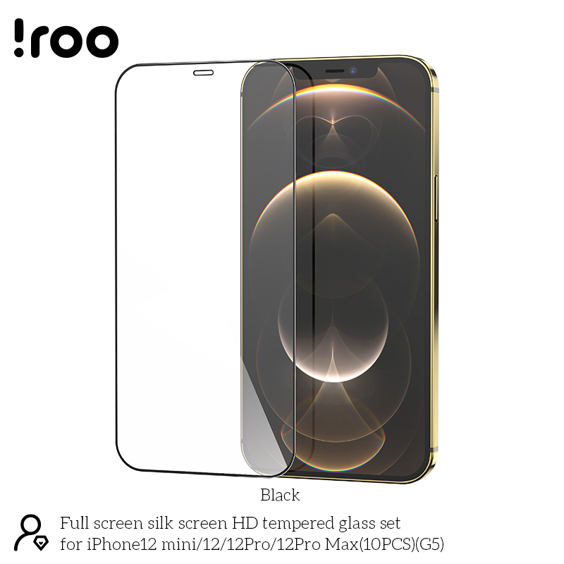 iRoo W5 Full 3D Glass Protector [Pack of 10pcs] | iPhone 12 mini (5.4)