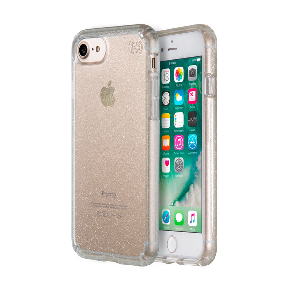 Speck Presidio Clear + Glitter | iPhone 7/8/SE 2020 – CLEAR/GOLD GLITTER