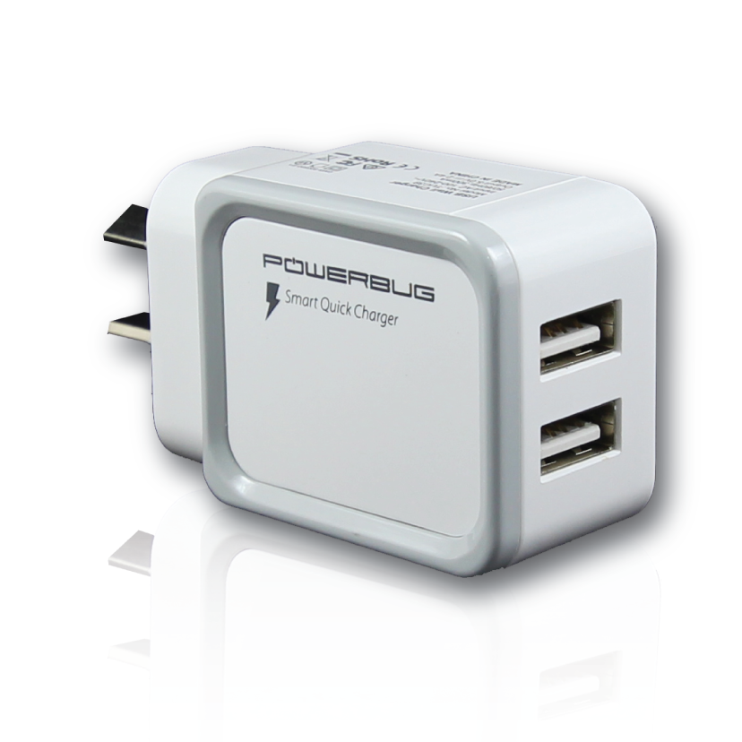 Powerbug | Dual Ports 2nd Gen Smart Chip AC Wall Charger (AU Approved)