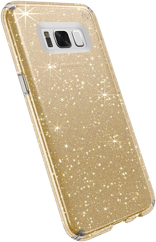 [B2-3] Speck Presidio Clear + Glitter | Samsung S8 - Gold Glitter