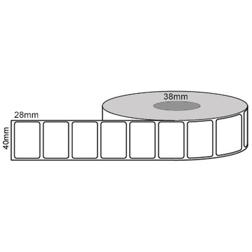 Premium Label Roll - RD4028-R38 - 40x28mm Thermal Direct Roll 1000L - 38mm Core