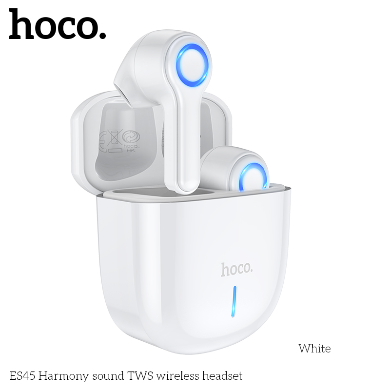 HOCO ES45 TWS | Bluetooth 5.0 True Wireless Earbuds With Charging Case - White