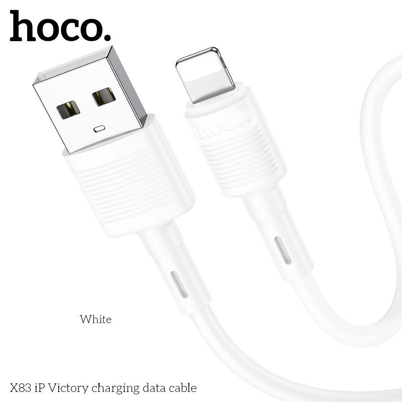 Hoco X83 Victory | USB-A to Lightning Cable - White