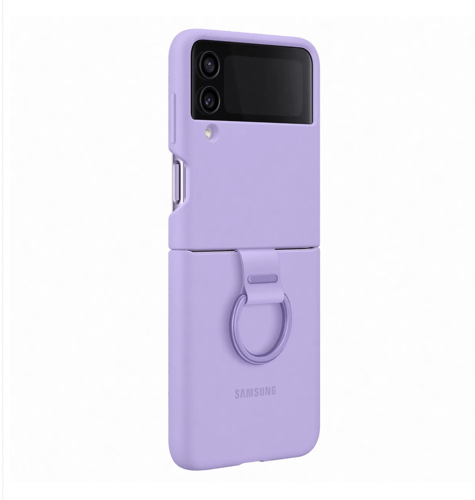 Original Samsung Galaxy Z Flip 4 Silicone Cover /w Ring - Lavender