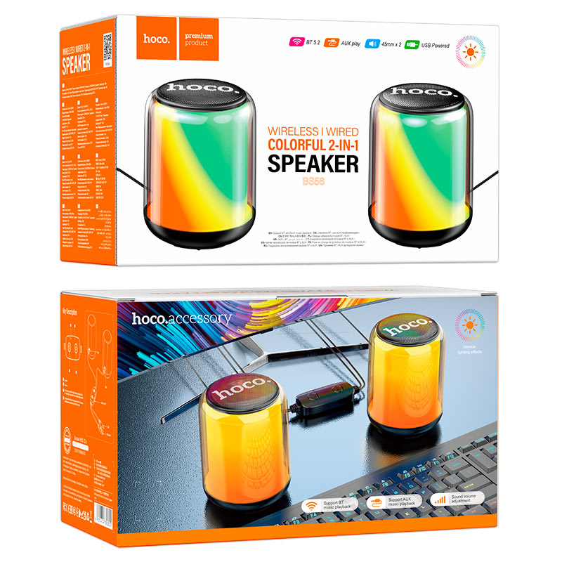 Hoco BS56 |  Colorful BT wired 2-in-1 computer speaker