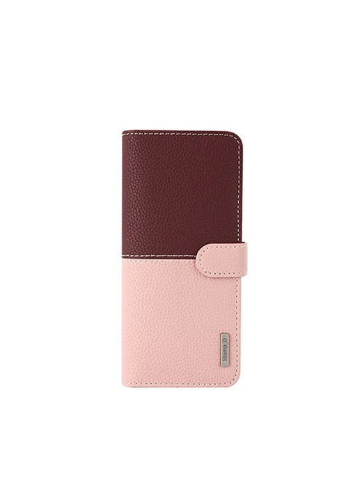 Korean Stamp D Folio | Universal 5.5-6.5 inch - Pink/Wine