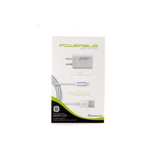 [BC-30891] Powerbug | Apple Mfi Approved Wall Charger /w Lightning Cable