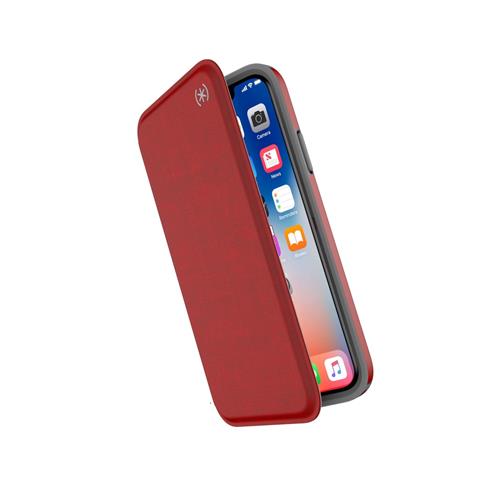 [110575-7359] Speck Presidio Folio | iPhone X/XS - Heathered Red