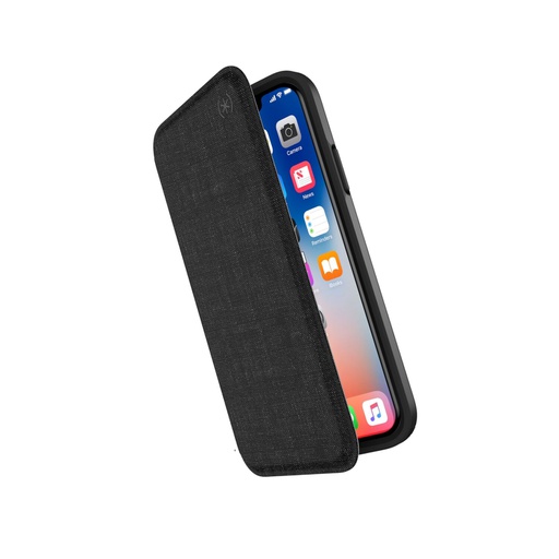 [110575-7358] Speck Presidio Folio | iPhone X/XS - HEATHERED BLACK