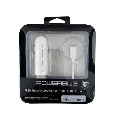 [RCF-R7] Powerbug Apple MFi Approved | Lightning Car Charger