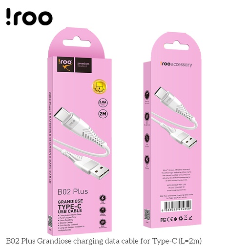 [BC-31339] iRoo B02 Plus | Grandiose Type-C Cable - 2M