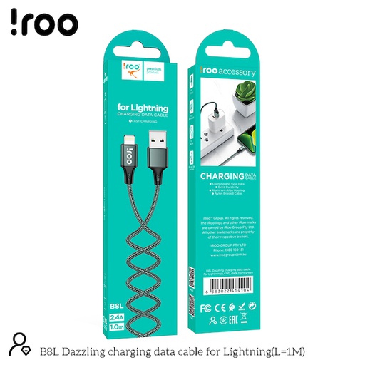 [B8L] iRoo B8L | Super Strong Dazzling USB Cable - Lightning