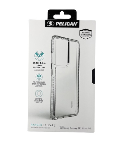 [PP045210] Pelican Ranger AntiMicrobial | Samsung Galaxy S21 Ultra - Clear