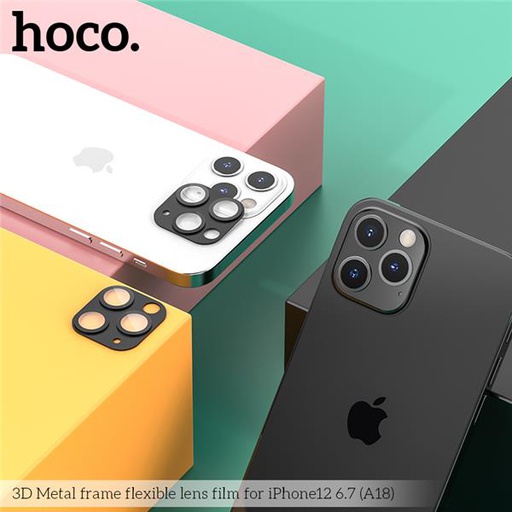 [A18-54] Hoco A18 Metal Frame Camera Glass | iPhone 12 mini (5.4)