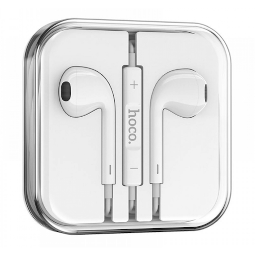[BC-32086] Hoco M80 | 3.5m wired earphones /w mic - White