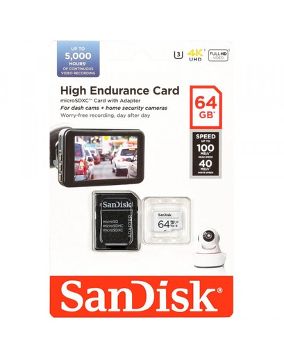 [SDSQQNR-064G] SANDISK HIGH ENDURANCE | 64GB 100MB/S MICRO SDXC CARD With ADAPTER