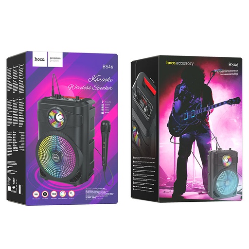 [BS46] Hoco BS46 | Karaoke LED Wireless Speaker /w Mic - 3 hrs battery