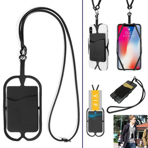 [BC-32460] Neck Lanyard /w Card Slot | Universal Phone Strap