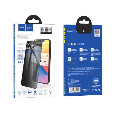 [A25mini] Hoco A25 | Anti-Spy Privacy Full Cover Tempered Glass - iPhone 13 mini