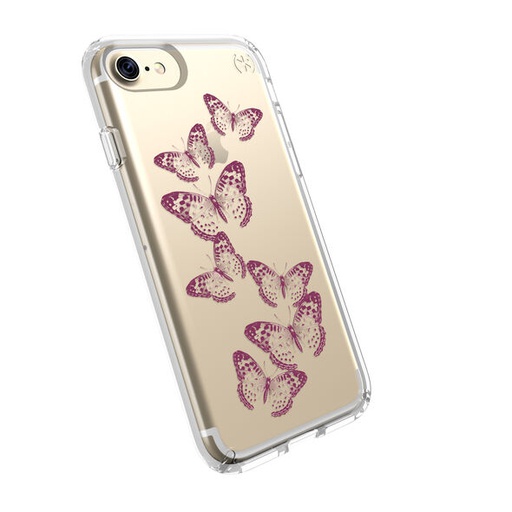 [79991-5947] Speck Presidio Clear + Print | iPhone 7/8/SE 2020 – Butterflies Rose Gold